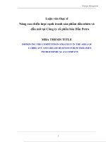 Luận văn MBA nâng cao chiến lược cạnh tranh sản phẩm dầu nhờn và dẫu mỡ tại công ty cổ phần hóa dầu petro
