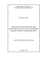 Hình thành và phát triển khái niệm chuyển hoá vật chất và năng lượng trong dạy học sinh học ở trường phổ thông 
