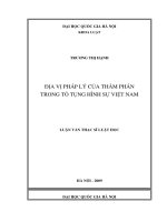 Địa vị pháp lý của thẩm phán trong tố tụng hình sự việt nam 
