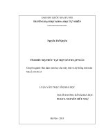 TÌM HIỂU ĐỘ PHỨC TẠP MỘT SỐ THUẬTTOÁN (LUẬN VĂN THẠC SĨ)