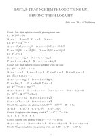 Bai tap trac nghiem phuong trinh mulogarit 