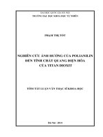 Nghiên cứu ảnh hưởng của polianilin đến tính chất quang điện hóa của titan dioxit (luận văn thạc sĩ)