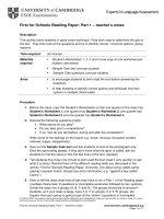First for schools reading paper part 1