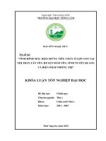 Tình hình mắc hội chứng tiêu chảy ở lợn con tại thị trấn tân yên   huyện hàm yên   tỉnh tuyên quang và biện pháp phòng trị 