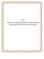 Đề tài Nguyên lý về mối liên hệ phổ biến và tác đông qua lại giữa tăng trưởng kinh tế và vấn đề bảo vệ môi trường