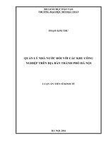 Quản lý nhà nước đối với các khu công nghiệp trên địa bàn thành phố Hà Nội