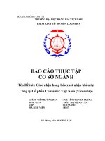 báo-cáo-thực-tập-cơ sở ngành vận tải biển-logistics kì hè đại học hành hải