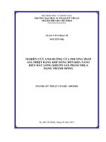 Nghiên cứu ảnh hưởng của phương pháp gia nhiệt bằng khí nóng đến khả năng điền đầy lòng khuôn sản phẩm nhựa dạng thành mỏng 