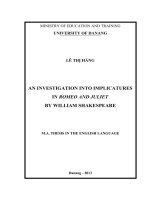 An investigation into implicatures in romeo and juliet by william shakespeare 