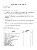 CHƯƠNG TRÌNH  môn học TIẾNG ANH NGHE HAN 