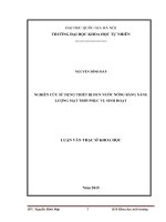 Nghiên cứu sử dụng thiết bị đun nước nóng bằng năng lượng mặt trời phục vụ sinh hoạt (luận văn thạc sĩ)