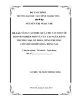 Nâng cao hiệu quả cho vay đối với doanh nghiệp nhỏ và vừa tại ngân hàng thương mại cổ phần công thương chi nhánh biên hòa đồng nai 