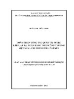 Hoàn thiện công tác quản trị rủi ro lãi suất tại ngân hàng TMCP công thương việt nam   chi nhánh thái nguyên 