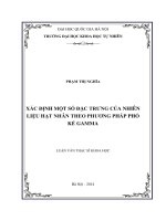 Xác định một số đặc trưng của nhiên liệu hạt nhân theo phương pháp phổ kế gamma (luận văn thạc sĩ)