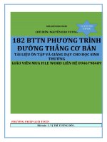 182 bài tập trắc nghiệm phương trình đường thẳng cơ bản 