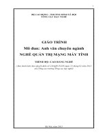 Giáo trình anh văn chuyên nghành mạng máy tính chuyên công nghệ thông tin