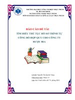 TÌM HIỂU THỦ TỤC HỒ SƠ TRÌNH TỰ CÔNG BỐ HỢP QUY CHO CÔNG TY RƯỢU BIA