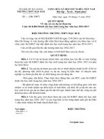 QUYẾT ĐỊNHVề việc cử các dự án tham dự Cuộc thi KHKTdành cho học sinh trung học năm học 2016-2017