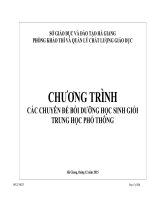 CHƯƠNG TRÌNH CÁC CHUYÊN ĐỀ BỒI DƯỠNG HỌC SINH GIỎI TRUNG HỌC PHỔ THÔNG