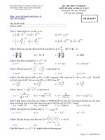 Đề thi thử học kỳ 1 toán 12 theo hình thức trắc nghiệm 50 câu hỏi