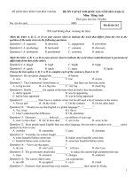 ĐỀ tốt nghiệp tiếng anh 12: ĐỀ THI ôn tập tốt NGHIỆP THPT lớp 12 môn TIẾNG ANH_2015