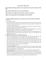 ĐỀ CƯƠNG MỘT SỐ VẤN ĐỀ VỀ LỊCH SỬ VĂN HÓA NHẬT BẢN