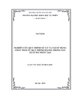Nghiên cứu quy trình xử lý và tái sử dụng chất thải từ quá trình mài đá trong sản xuất đá nhân tạo (luận văn thạc sĩ)