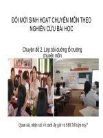 Đổi Mới Sinh Hoạt Chuyên Môn Theo Nghiên Cứu Bài Học Chuyên Đề Lớp Bồi Dưỡng Tổ Trưởng Chuyên Môn