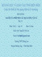 Bài Giảng Sai Số Của Phép Đo Các Đại Lượng Vật Lí Lớp 10