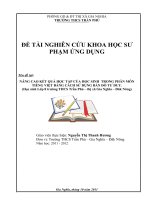 Nâng Cao Kết Quả Học Tập Của Học Sinh  Trong Phân Môn Tiếng Việt Bằng Cách Sử Dụng Bản Đồ Tư Duy