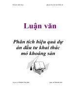 Luận văn phân tích hiệu quả dự án đầu tư khai thác mỏ khoáng sản   luận văn, đồ án, đề tài tốt nghiệp 