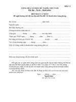 bản khai cá nhân đề nghị hưởng chế độ chợ cấp 1 lân TNXP