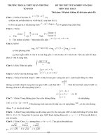 Đề thi thử THPT Quốc Gia môn Toán 2015  trường Xuân Trường Lâm Đồng