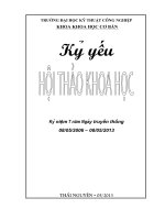 Kỷ Yếu Hội Thảo Khoa Học Khoa Học Cơ Bản 2013