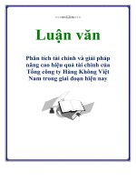 Luận văn phân tích tài chính và giải pháp nâng cao hiệu quả tài chính của tổng công ty hàng không việt nam trong giai đoạn hiện nay   luận văn, đồ án, đề tài tốt nghiệp 