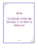 Đề tài lý thuyết và bài tập hóa học 11 cơ bản và nâng cao   luận văn, đồ án, đề tài tốt nghiệp 