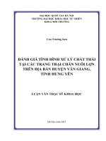 Đánh giá tình hình xử lý chất thải tại các trang trại chăn nuôi lợn trên địa bàn huyện Văn Giang, tỉnh Hưng Yên (luận văn thạc sĩ)