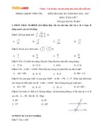 Đề thi học kì 1 môn Toán lớp 7 Phòng GD&ĐT Vĩnh Yên, Vĩnh Phúc năm học 2016 - 2017