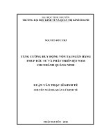 Tăng cường huy động vốn tại ngân hàng TMCP đầu tư và phát triển việt nam   chi nhánh quảng ninh 