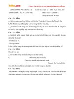 Đề thi học kì 1 môn Ngữ văn lớp 9 Phòng GD&ĐT Móng Cái, Quảng Ninh năm học 2016 - 2017