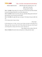 Đề thi học kì 1 môn Ngữ văn lớp 6 Phòng GD&ĐT Đất Đỏ, Bà Rịa - Vũng Tàu năm học 2016 - 2017