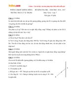 Đề thi học kì 1 môn Vật lý lớp 7 trường THCS Lý Tự Trọng, Đăk Lăk năm học 2016 - 2017