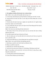 Đề thi học kì 1 môn Giáo dục công dân lớp 9 trường THCS Huỳnh Thúc Kháng, Quảng Nam năm học 2016 - 2017