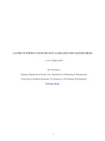 A GUIDE TO WRITING YOUR STRATEGY & ORGANIZATION MASTER THESIS
