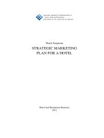 STRATEGIC MARKETING  PLAN FOR A HOTEL