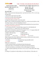 Đề thi thử THPT Quốc gia năm 2017 môn Sinh học trường THPT Nguyễn Văn Cừ, Bắc Ninh