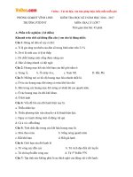 Đề thi học kì 1 môn Địa lý lớp 7 trường DTNT Vĩnh Linh, Quảng Trị năm học 2016 - 2017