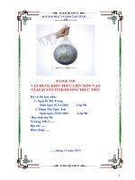 Bài dự thi vận dụng kiến thức liên môn đạt giải chuẩn 2016