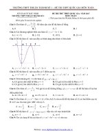 Đề thi thử THPT Quốc gia năm 2017 môn Toán trắc nghiệm trường THPT Thuận Thành 1, Bắc Ninh