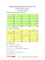 Bộ đề thi Violympic Toán lớp 2 năm học 2016 - 2017
